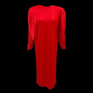 Mr. Blackwell - 80's Dolman Sleeve Cocoon Dress - Size